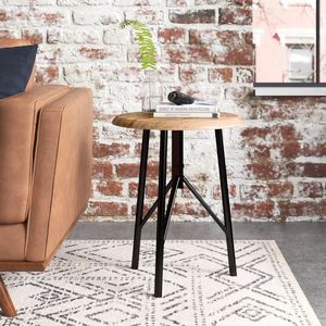 Mesa Auxiliar CornerFit con Superficie de Madera y Estructura de Hierro, Ideal para Espacios Pequeños, con Diseño Compacto - Product Image 6