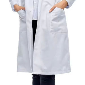Blouse d'hôpital d'été en coton et polyester tissé, blanche, de haute qualité, avec logo personnalisé, manches courtes, unisexe, pour infirmière, style jogger - Product Image 3