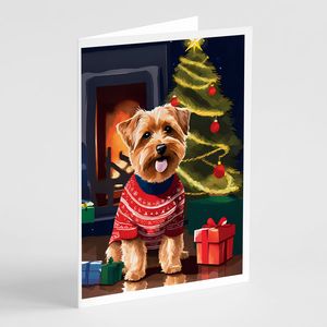 Whimsical Norfolk Terrier Christmas <b>Greeting</b> <b>Cards</b> Pack of 8 A7 Size 5x7 Blank <b>Note</b> <b>Cards</b> with Envelopes - Product Image 1