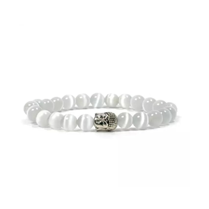 High Quality Selenite <b>Beads</b> Buddha <b>Bracelet</b> Romantic Gift Fashion Charm Jewelry for <b>Men</b> Women Energy Meditation - Product Image 4