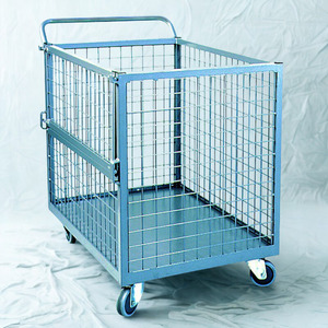 Chariot à roulettes en treillis métallique robuste pour le stockage en entrepôt et la manutention des matériaux - Product Image 2