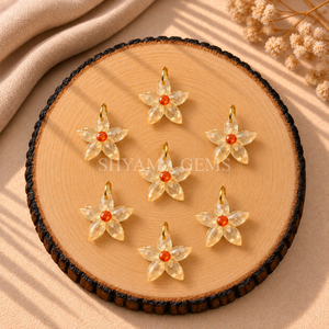 Pendentif en pierre précieuse Citrine étoile de mer sculptée 15 mm pour la fabrication de bijoux inspirés de l'océan, accessoires de plage, fournisseur en gros - Product Image 6