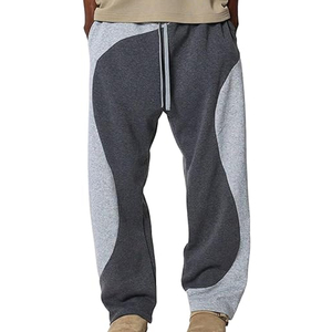 Pantalon de jogging streetwear pour homme, coupe ample, bicolore, taille élastique avec cordon de serrage, décontracté, tendance, à blocs de couleur asymétriques - Product Image 5