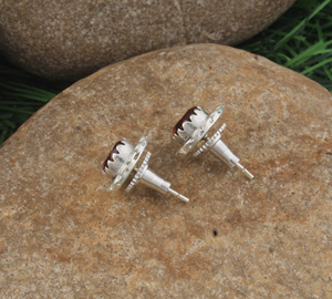 Wholesale Silver Plated Turquoise Drop <b>Earrings</b> Gemstone Beaded Halo Bezel Crown Prongs Luxury Water Drop Shape Jewelry Gift - Product Image 4