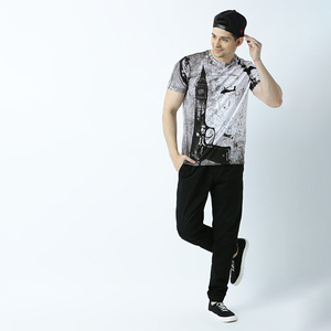 Tissu molletonné 100 % coton personnalisé, grande taille, épais, écologique, respirant, séchage rapide, coupe ample et imprimée pour homme - Product Image 2