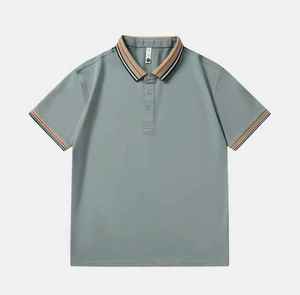Polo en coton biologique pour homme, broderie personnalisée, boutons sur le côté, manches courtes, respirant, pour le golf, le tennis, les sports, tee-shirt décontracté - Product Image 3