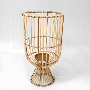 Pas cher prix verre titulaires lumière de thé bougie votive titulaire rotin suspendus lanternes à la main pour la décoration de jardin - Product Image 4