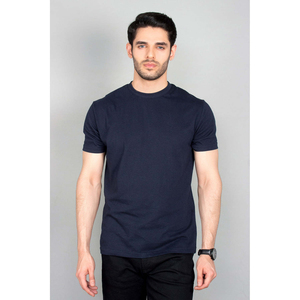 <b>Men's</b> Slim Fit Solid <b>Navy</b> <b>Blue</b> Cotton Crew Neck T-<b>Shirt</b> Short Sleeve Casual Jersey Knit Regular Length O-Neck - Product Image 1