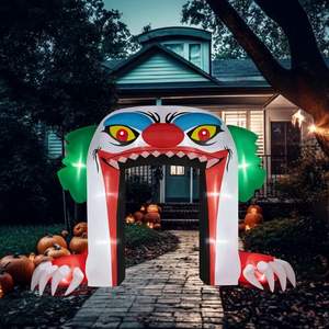 8.9 Ft Halloween Enge Gigantische Clownboog Opblaasbare Buitendecoraties Led-Verlichting Voor Voortuin Tuin Tuin Decor Vakantie - Product Image 5