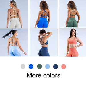 Soutien-gorge de sport sans couture à bretelles, taille EU 7 FC, avec logo personnalisé, pour femmes, vêtements de sport, soutien élevé, haut de sport, fitness - Product Image 6