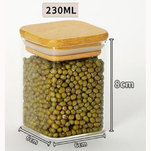 Glass Kitchen <b>Storage</b> Pantry Container with Airtight Lids <b>Stackable</b> Design Square Shape for Party Use - Product Image 4