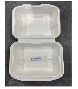 Contenedor Desechable de Lujo de la Mejor Calidad, Biodegradable, de Bagazo de Caña de Azúcar, para Almuerzo en Restaurantes, Tipo Concha (13 x 6), para Llevar, Gratis - Product Image 5