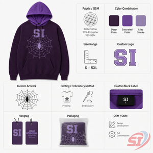 Sweat-shirt à capuche surdimensionné personnalisé motif araignée, streetwear épais, pull graphique, marque privée, fabricant OEM en gros - Product Image 3