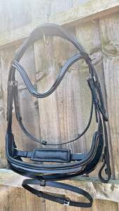 Qualité Supérieure - Bridon Western Américain en Cuir Huilé pour Cheval, Type Sidepull Sans Mors avec Rênes - Product Image 3