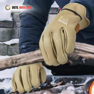 Heavy-Duty Cowhide Leather Work <b>Gloves</b> <b>Driver</b> <b>Gloves</b> for Truck Driving Warehouse Gardening Split Leather Palm Safety <b>Gloves</b> - Product Image 3