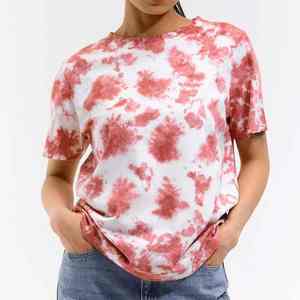 T-shirts courts tie-dye pour femmes, confortables, respirants, à manches courtes, pour un style décontracté, chemise fine pour femmes - Product Image 4