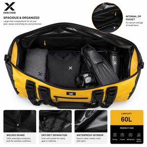 Bolsa de Lona Impermeable para Buceo, TPU, OEM, IPX8, con Cierre Enrollable, Resistente, para Viajes, Barco, Equipo, con Logotipo Personalizado, 60L - Product Image 3