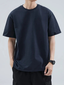 เสื้อยืดลำลองผู้ชายสำหรับฤดูร้อน ผ้าเนื้อนุ่ม ระบายอากาศได้ดี น้ำหนัก 250 กรัม ไซส์ใหญ่ สั่งทำได้ พิมพ์ลายด้านหน้า ผ้าคอตตอนผสม 100% แห้งเร็ว เป็นมิตรกับสิ่งแวดล้อม แขนสั้น - Product Image 4