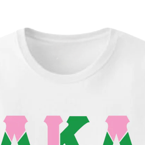 Camiseta Blanca con Bloques de Color y Letras Griegas para Mujer, de Algodón, Manga Corta, Cuello Redondo, Estilo Casual, Gráfico, Suave y Cómoda - Product Image 4