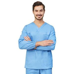 Conjunto de Uniformes Médicos de Manga Larga Unisex de Alta Calidad, Cuello en V, Uniforme de Enfermería para Hospital, Traje de Trabajo Profesional para Médico, Dentista y Laboratorio - Product Image 1