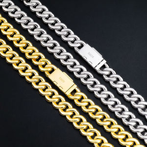 Lab Grown Emerald Cut 14K Solid Gold Geometric Hiphop Chain Link <b>Bracelet</b> Unisex Wedding Party Everyday Wear Gift Claw Setting - Product Image 1