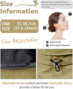 Chapeau Bob Unisexe en Jean Kaki à Large Bord avec Sangle de Menton Réglable Broderie 3D Plage Cyclisme Extérieur Décontracté Taille Adulte 54-56CM - Product Image 6