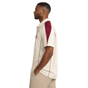 Polo DriFit Kappa Alpha Psi avec armoiries, vêtements de fraternité grecque Krimson and Kream, coupe athlétique et confort tout au long de la journée - Product Image 3