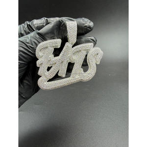 Custom SMT Name Pendant Moissanite Diamond <b>Iced</b> <b>Out</b> Hip Hop Necklace Bling <b>Chain</b> Jewelry Gift For Men Women - Product Image 1