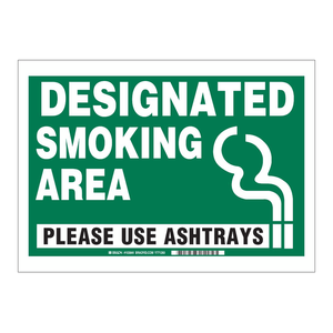Panneau de signalisation Brady pour zone fumeurs – Guide de sécurité intérieur et extérieur - Product Image 2