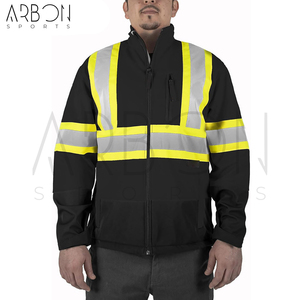 2026 High Visibility Reflective Safety Black Color Durable Outdoor Workwear High Visibility Reflective Tape <b>Waterproof</b> <b>Jackets</b> - Product Image 4