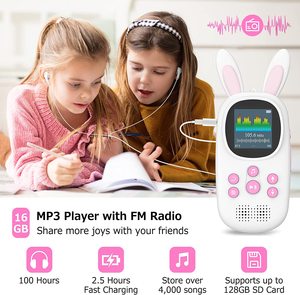 Reproductor MP3 Infantil con Forma de Conejo, Pantalla TFT a Color de 5.3 Pulgadas, Lector de Libros Electrónicos, Portátil, Regalo <span class=keywords><strong>para</strong></span> Niños, con Micro SD Integrado - Product Image 5