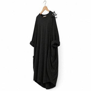 Vestido Largo Negro de Algodón para Mujer con Bordado de la Hermandad Griega Delta Sigma, Regalia Masónica Herencia |   Sorority Bordada para Damas - Product Image 2