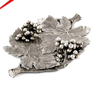 Bandeja de Servicio de Aluminio con Diseño de Hoja Metálica, Acabado Niquelado Estándar, para Decoración de Mesa de Restaurante - Product Image 1