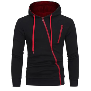 Sudadera con capucha Essentials para hombre, informal, con cierre, ajustada, de forro polar, con cremallera cruzada, personalizada. - Product Image 4