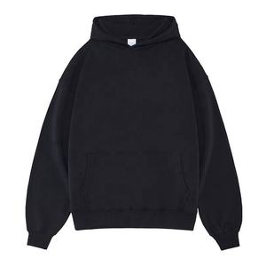 Sweat-shirt à capuche surdimensionné personnalisé pour homme, 100% coton, sans cordon de serrage, impression en relief, logo personnalisé - Product Image 1