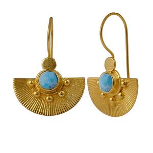 Pendientes de gota de latón chapados en oro personalizados de alta calidad Cuarzo ahumado Nueva joyería de moda Forma de gancho de moda Mujer 6mm - Product Image 5