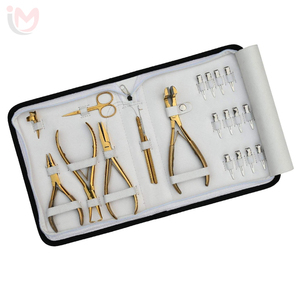Salon Hair Extension Accessories <b>Set</b> Micro Bead Remover Three Hole <b>Crimping</b> Plier Hair Loop Hook Threader Tape In Plier Section - Product Image 1