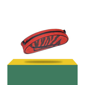 Trousse à crayons imprimée zèbre rouge et noir, pochette à stylos à double fermeture éclair, organisateur à deux compartiments pour l'école, le collège, sac de papeterie - Product Image 3