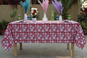 Mantel Rectangular de Algodón con Estampado Floral Hecho a Mano en India, Venta al por Mayor, para Decoración de Mesa, Regalo de Inauguración de Casa - Product Image 3