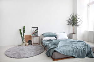 Juego de Sábanas de 4 Piezas, 300 Hilos, de Lujo, 30 cm de Profundidad, Sábana Plana, Fundas de Almohada, Juego de Ropa de Cama King, Blanco - Product Image 1