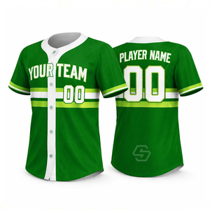 High Quality Men's Custom Baseball Jersey Shirts Polyester Button <b>Down</b> Breathable Teamwear Sports Baseball Jersey - Product Image 2