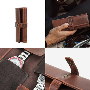 Hochwertige Leder-Uhrenrolle mit Fächern, luxuriöses Sammler-Reiseetui, Leder-Uhrenrolle zum Verkauf zum Großhandelspreis. - Product Image 6