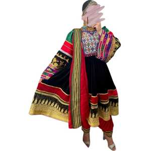 Premium Girls Ethnic Afghan Festival Chiffon <b>Dress</b> Handcrafted Embroidery Long Sleeves for <b>Weddings</b> Cultural Afghan Kuchi <b>Dress</b> - Product Image 1