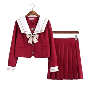 Conjunto de uniforme de escuela secundaria unisex para niños y niñas, uniforme de algodón de manga larga para estudiantes JK para Japón y Corea del Sur - Product Image 3