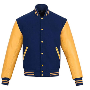 Men Wool Body Leather Sleeve Varsity <b>Jacket</b> Custom Logo Chenille Embroidery <b>Jacket</b> Men - Product Image 4