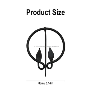 Fer à la main forgé fibule rétro Viking plaine anneau fermoir épingle de sûreté broche tissu cape broche médiévale noir fer broche Style - Product Image 5