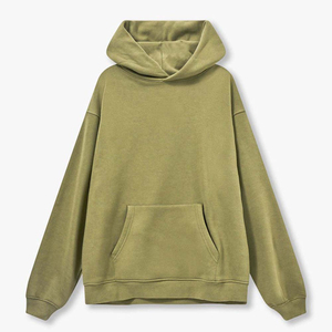 เสื้อสเวตเชิ้ตมีฮู้ดขนาดใหญ่ สีเขียวมะกอกล้วน สไตล์ลำลอง ผ้าถัก สำหรับผู้ชาย ใส่ได้ในฤดูใบไม้ร่วง ทรงปกติ แขนยาว - Product Image 5
