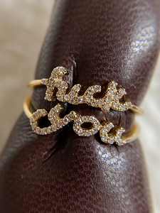 Anillo de Plata de Ley S925 Chapado en Oro, Anillo de Eternidad con Letra Inglesa de Amor, Micro Pavé de Circonita Cúbica, Anillo de Boda para Mujer, Joyería Fina - Product Image 6