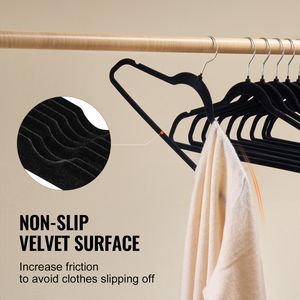 Appendiabiti in Velluto Nero con Capacità di Carico di 5 kg, Confezione da 50, Gancio Girevole a 360 Gradi, Design Ultra Sottile 0.2, Antiscivolo per Uso Domestico e Conservazione Abiti - Product Image 2