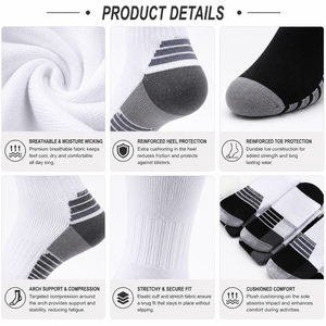 Customized Unisex Winter Compression Socks Non-Slip <b>Knee</b> <b>High</b> Striped Breathable Warm Sweat-Absorbent Polyester Cotton Spandex - Product Image 3